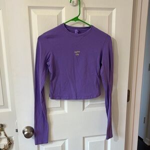 SKIMS Lavender Long Sleeve Crop Top